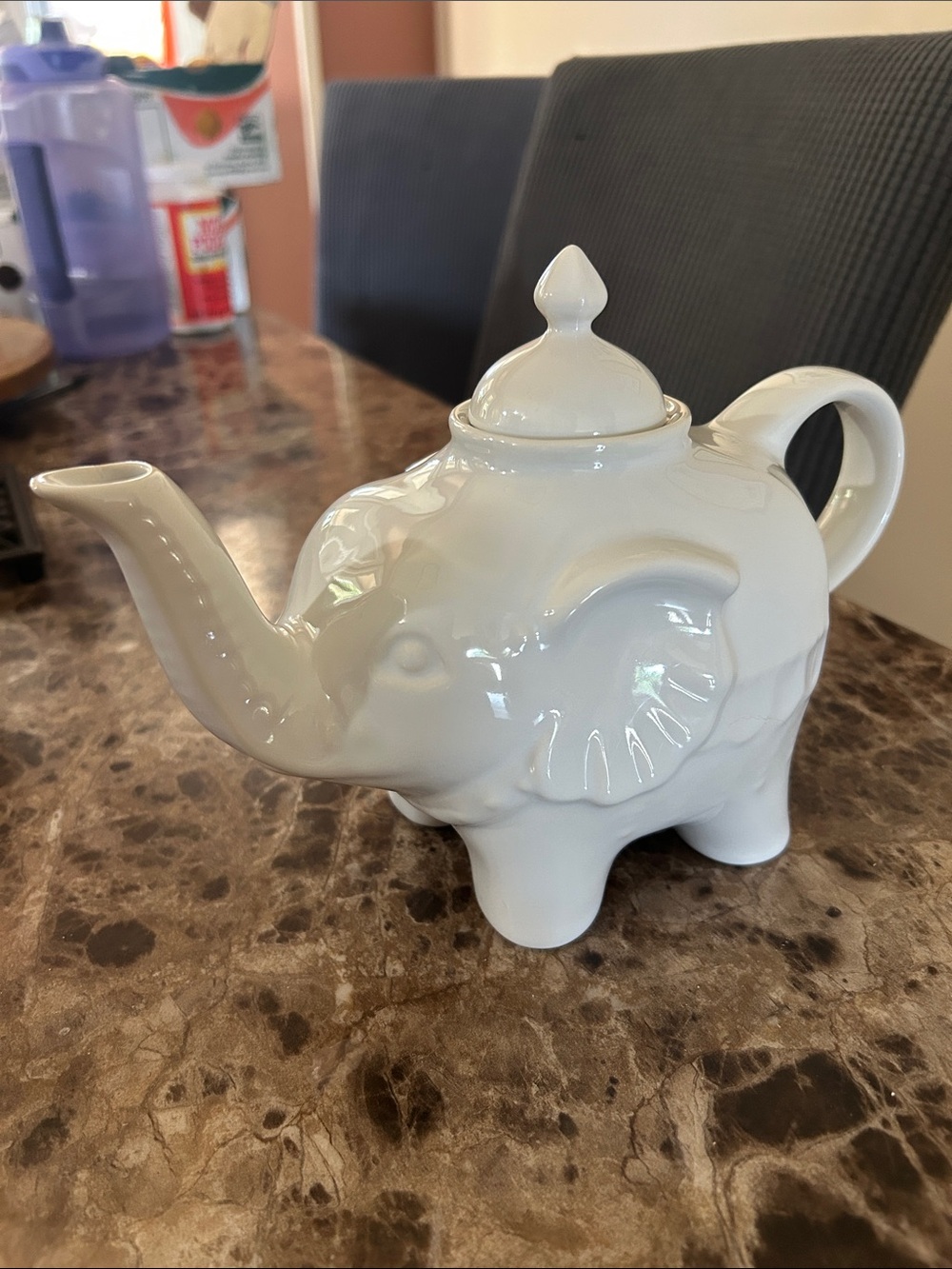White Ceramic Elephant Teapot